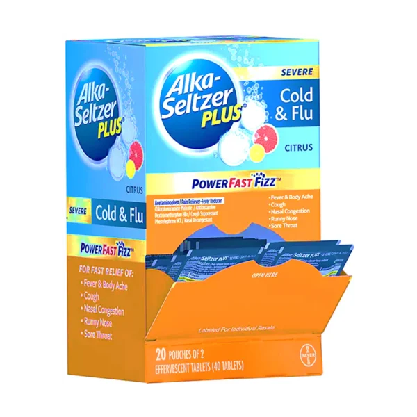 Alka Seltzer cold & Plus 20 Pouches Box