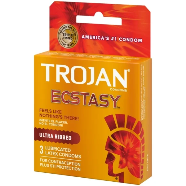 Trojan Ectasy Ultra Ribbed 6 Pack of 3